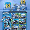 Transformador Robot Mecha King Kong Coche de Policía Animal Vehículo de Ingeniería Espacial Serie Bloques de Construcción de Partículas Pequeñas Juguetes Educativos