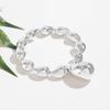 Pulsera Elástica de Moda Transfronteriza Europea y Americana Ccb Plata Coma Grande con Cuentas Diseño Versátil Joyería con Símbolo de Puntuación