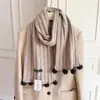 Cachecol de tricô inverno feminino quente bola pendurada quente estilo coreano atmosfera versátil luxo leve alta qualidade aquecedor de pescoço atacado