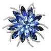 Broche de Flor de Cristal Girassol Europeu e Americano Acessórios de Pino de Fivela para Gola de Casaco Lenço Corsage de Zircônia