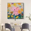 Pintura Decorativa de Animal Personalizada Elefante Rosa Pintura de Parede para Pendurar na Sala de Estar Novo Estilo Pintura de Parede de Fundo de Sofá Quarto de Crianças Pintura de Mesa