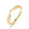 Pulseira Versátil de Moda Japonesa e Coreana Feminina Prata de Lei S925 Anel Ramo de Oliveira Acessórios de Moda Anel Aberto