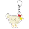 Lindo Merchandising de Animación de Peppa Pig Llavero Acrílico Animal Loro Pato Pollito Colgante para Mochila Regalo