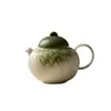 Tetera de Cerámica Margarita Verde Claro Pintada a Mano para Uso Personal con Filtro, Tetera para Juego de Té Kung Fu