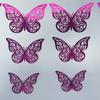 Pegatinas de Pared de Mariposa Hueca 3D Transfronterizas Láser Coloridas Realistas Tridimensionales Mariposa Decoración del Hogar Pegatinas de Pared