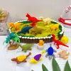 Nueva Lonchera de Dinosaurio Jurásico Forma Borrador Lindo Creativo Ensamblable Borrador Postre Regalo Día del Niño
