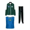 Ropa Deportiva para Niños Otoño Cuello Alto Cremallera Sudadera Verde Oscuro Conjunto de Tres Piezas X-O Chaleco Nuevo