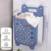 Cesto de roupa suja, cesto de lavanderia doméstico, montado na parede, dobrável, para uso no banheiro, para guardar roupas sujas após o banho, um acessório essencial para o banheiro
