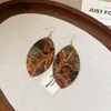 Nuevos Pendientes Colgantes con Estampado de Hoja Gota de Agua Estilo Chino, Lujo Ligero y Sensación de Alta Gama, Accesorios de Oreja Exagerados Versátiles Simples y de Moda