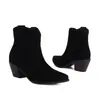 Botas de corte bajo con punta fina para otoño e invierno, botas de tacón alto con bloques de color para mujer de talla grande, botas Martin ligeras de tacón alto de comercio exterior para mujer