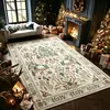 Alfombra a cuadros navideña transfronteriza de cachemira sintética, antideslizante, resistente a la suciedad, lavable a máquina, adecuada para sofá de sala de estar, tapete decorativo para suelo de estudio