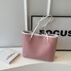 Nova bolsa grande capacidade feminina 2024 bolsa de ombro feminina para deslocamento texturizada simples portátil casual bolsa grande