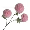 Nueva Flor Artificial de Crisantemo de 3 Bolas para Decoración de Boda, Arreglo Floral, Fondo, Adorno de Decoración para el Hogar