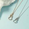 Colar de cabaça dupla vazada Temperamento All-match banhado a ouro Micro diamante brilhante cabaça pingente colar corrente presente grande marca feminina