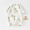 Mono para recién nacido traje de escalada verano fino gasa de bebé absorción de humedad transpirable khae bebé nuevo kimono chino