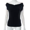 Feminino Europeu e Americano AliExpress Verão Solid Color Swing Collar sem mangas off-shoulder Backless Lace-up Sexy Vest Top T-shirt