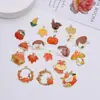 Colgante de Acción de Gracias Aleación Material Goteo de Aceite Hoja de Arce Pavo Calabaza Champiñón Colgante Pequeño Pulsera Accesorios de Joyería DIY