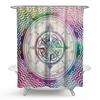 Vendas domésticas transfronteiriças AliExpress Amazon WISH Relógio bússola mandala quente original Cortina de chuveiro à prova d'água Cortina de pendurar