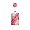 Porta-credencial retráctil del fabricante en stock con clip de cereza para insignia, porta-tarjeta de identificación vertical con impresión UV, funda protectora para tarjeta de campus