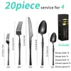 Juego de cubiertos de acero inoxidable con patrón de árbol de cintura delgada Amazon transfronterizo, cuchillo, tenedor y cuchara 20/40 piezas, juego de cuchillo y tenedor para bistec occidental