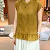 Camisa de Verano Nueva Moda Jacquard sin Mangas de Estilo Europeo de Gama Alta con un Estilo Nacional Chino Sofisticado y Elegante para Mujer