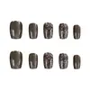 Uñas Postizas Cat-Eye, Estilo Corto, Manicura Blanqueadora, Uñas Pre-fabricadas, Sencillas, de Alta Gama, Uñas Postizas Versátiles, 30 Piezas