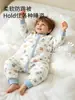 Saco de dormir infantil de piernas separadas, algodón puro, mameluco acolchado de tres capas para bebé, apto para todas las estaciones, diseño anti-patadas para niños, y pijama para niñas