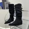 Recién llegado: Otoño 2026 Nuevo Estilo Punta Fina Elegantes de Moda Botas Altas Hasta la Rodilla de Gamuza con Plataforma para Mujer