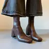 Botines elásticos de cuero genuino para mujer, con interior que aumenta la altura 6CM, punta cuadrada, tobillo elástico, nuevos botines versátiles y ajustados 2026, Botas Martin
