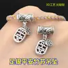 Plata S999 Retro Ping An Bambú Cobre Colgante Barril Cuentas Pulsera Trenzada Pulsera Collar Hecho a Mano DIY Accesorios