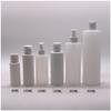 Botella vacía de plástico HDPE blanco de 100 ml con hombro plano 24-410 y boquilla de plástico para desinfectante de alcohol