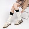 Calcetines estilo universitario japonés JK para mujer, otoño e invierno, estilo Ins, costuras de color en contraste, cubrepiernas de lana tejida para abrigarse