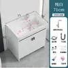 Gabinete de lavandería de aluminio tipo panal con tabla de lavar, lavabo de cerámica para lavandería, fregadero de lavandería para balcón, tocador de baño de pie