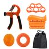 Conjunto de 5 peças de aderência, profissional, treinamento de reabilitação de força de mão, anel de aderência de silicone com cinco dedos, bola de aderência