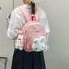 Mochila para Chicas Estilo Universitario Linda Estilo Japonés con Gato de Dibujos Animados y Diseño de Lunares, Bolsa Casual de Gran Capacidad