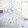 Adesivos de Unha Cor Doce Bloco de Cor Flores Adesivos de Unha 5D Em relevo Flor de Lírio 3D Adesivos de Unha Usáveis Adesivos para Diário