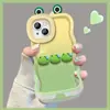 Muñeco de Rana con Degradado Adecuado para Funda de Teléfono Móvil Apple 16 Promax 13 Lindo y Divertido 15 Doble Soporte 14 Silicona 17