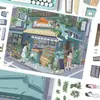 Nueva colección de pegatinas de paisajismo serie descompresión pegatinas de paisaje DIY3D cabina tridimensional corte libre pegatinas PET transparentes