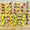 Pimentas, Milho Falso, Alho, Amendoins, Vegetais, Frutas, Restaurante de Fazenda, Decorações de Modelo de Campo de Horta, Cordas para Pendurar