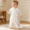 Saco de dormir acolchado de algodón y seda de morera con piernas separadas de 120 g para bebés y niños pequeños, edredón anti-patadas puro para niños de otoño e invierno, saco de dormir de manga larga para bebé