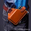 Cinto de Couro para Cintura Porta Celular para Homens, Adequado para Esportes e Trabalho, Pochete Multifuncional para Celular e Bolsa de Cintura