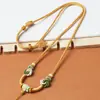 Colar Pendente Mandala Dourado Artesanal de Alta Qualidade Pingente de Jada Cera de Abelha Jada Hetian Cordão Ajustável Artesanal