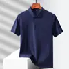 Camisa Polo de Seda de Gelo 2026 Masculina de Verão Fina de Manga Curta Casual Sem Passar Antirrugas Sensação Refrescante Top com Gola Sem Costura