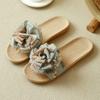 Pantuflas de Lino Frescas de Verano Estilo Japonés con Lazo para Mujer y Hombre con Suelas Suaves para Uso en Casa
