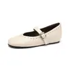 Zapatos Mary Jane Chuyuji Planos con Remaches, que Aumentan la Altura, Poco Profundos, para Mujer, Verano, para Pies Anchos, Suela Suave, Talla Grande