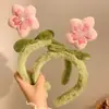 Linda Diadema de Flor de Peluche para Lavarse la Cara, Adecuada para Tomar Fotos en Salidas, Tendencia Otoño e Invierno Accesorios para el Cabello de Corona Alta