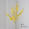 Orquídea Phalaenopsis Artificial Dançante Haste Longa 5 Ramos Haste Única Orquídea Oncidium Decoração de Chão para Sala de Estar 103cm