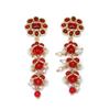 Suministro transfronterizo de pendientes de perlas simples de moda europea y americana para mujeres. Pendientes de cadena larga con diamantes de imitación.