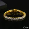 Pulsera Tenis Jinse de Circonita de 5 mm Estilo Europeo y Americano Simple Hip-Hop Cobre Incrustado con Circonita Pulsera con Cierre para Hombre Joyería al por Mayor