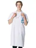 Bata blanca, de manga larga y manga corta, para médicos y técnicos de laboratorio, opciones delgadas y gruesas, cintura elástica, unisex, uniforme de trabajo de manga larga para enfermeras